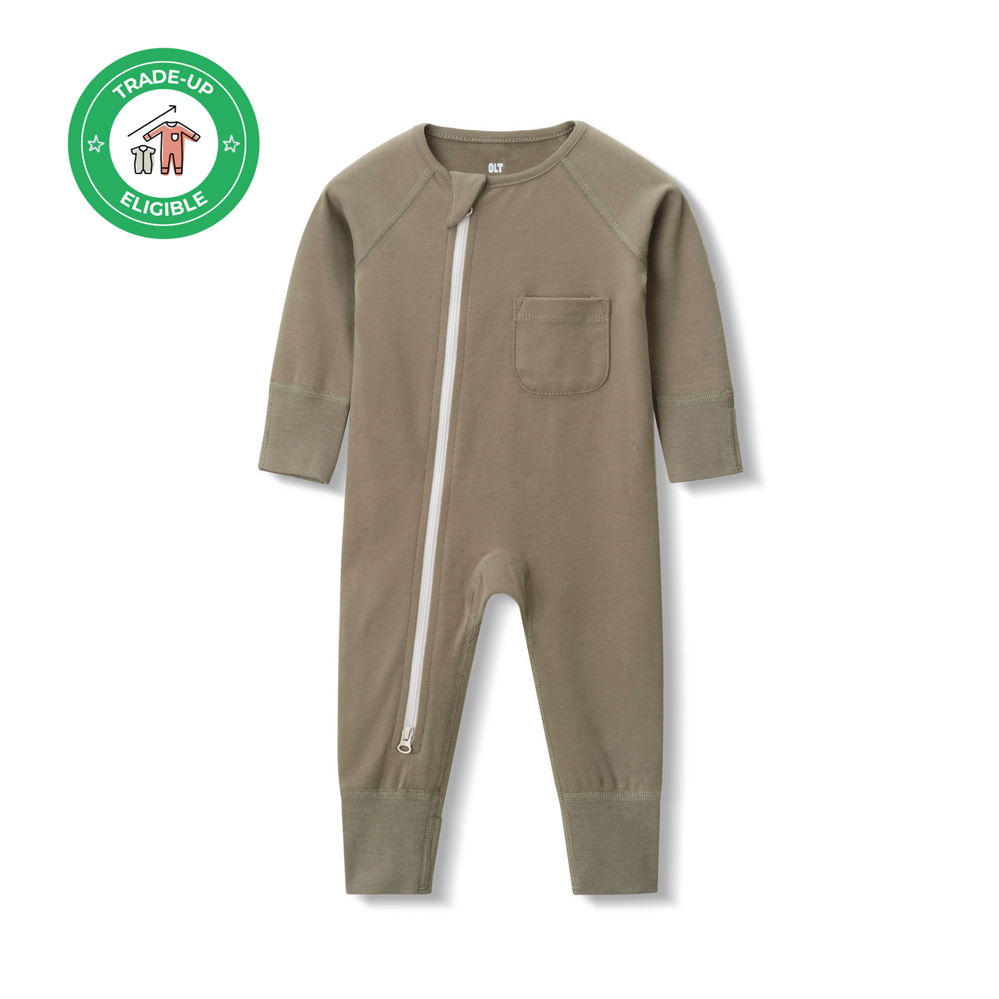 Zip Romper in Olive