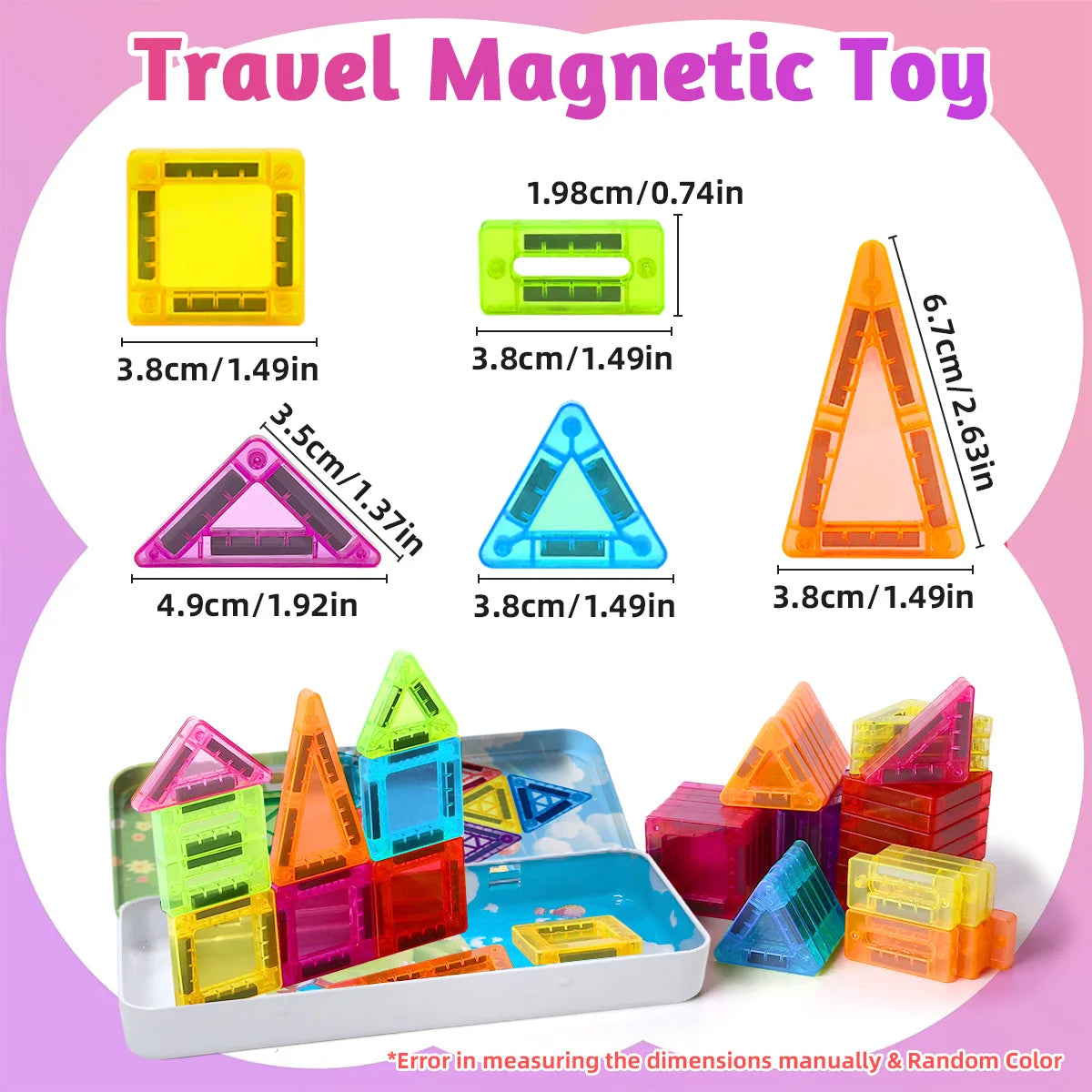 Mini Magnetic Tile, Travel Set (3 and up)