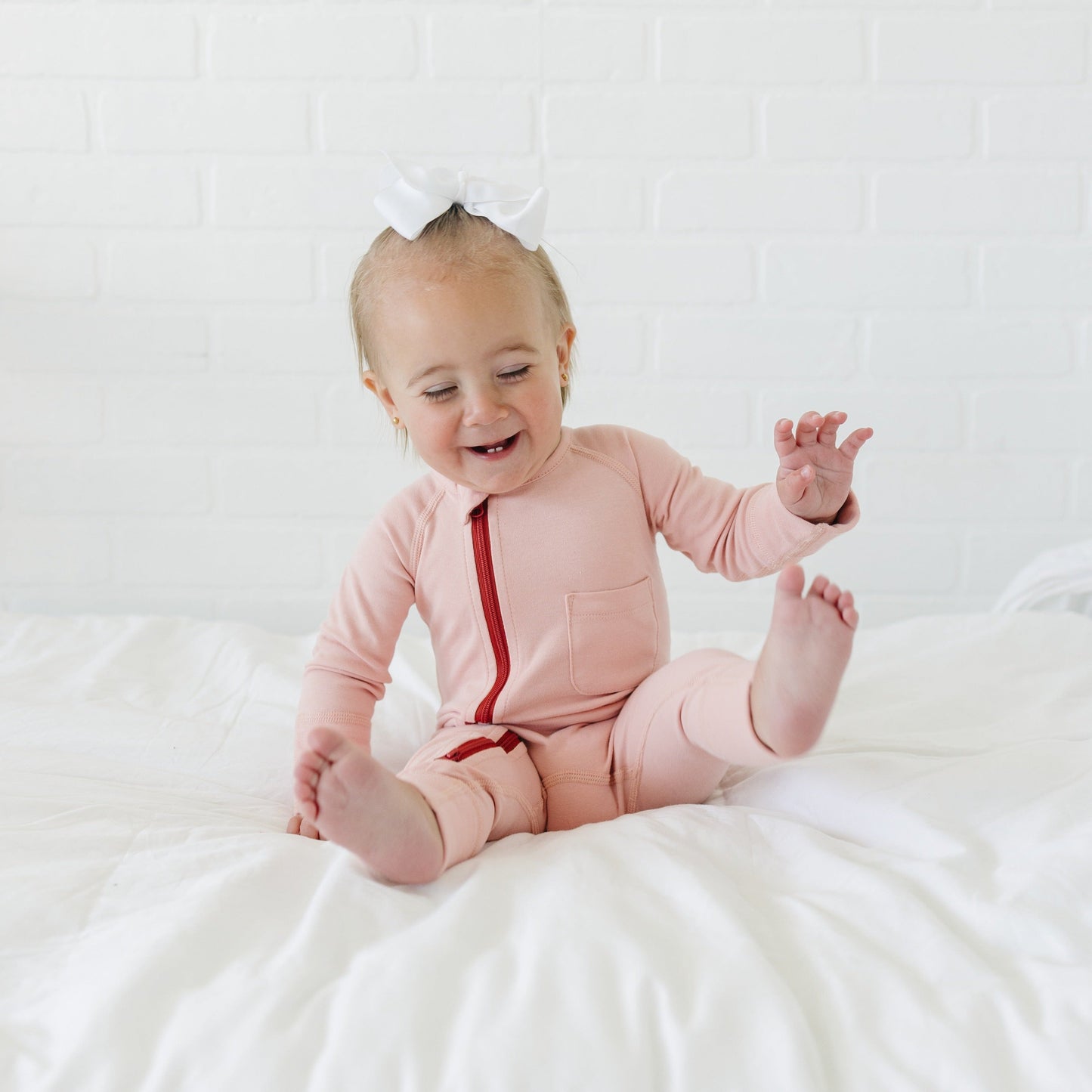 Zip Romper in Cotton Candy